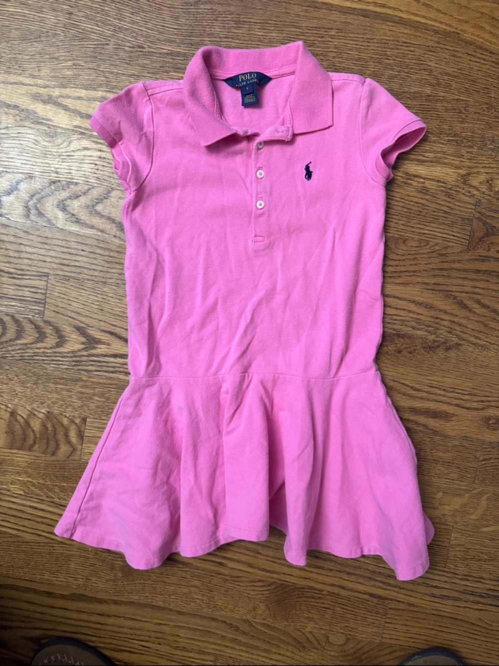 Ralph Lauren Pink Polo Skater Dress with Embroidered Pony size 6